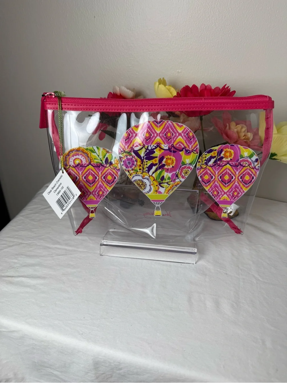 NWT Vera Bradley Clementine Clear Beach Cosmetic Bag Retired Rare LAST ONE!